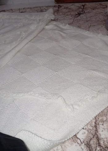 dantelli triko bebek battaniye - Görsel 3