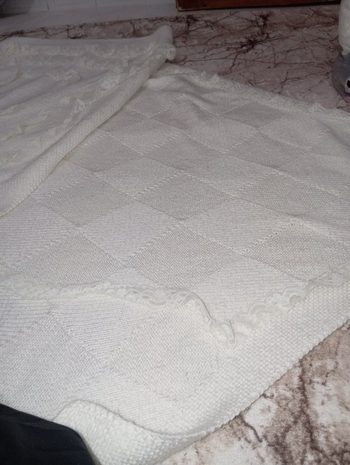 dantelli triko bebek battaniye - Görsel 3