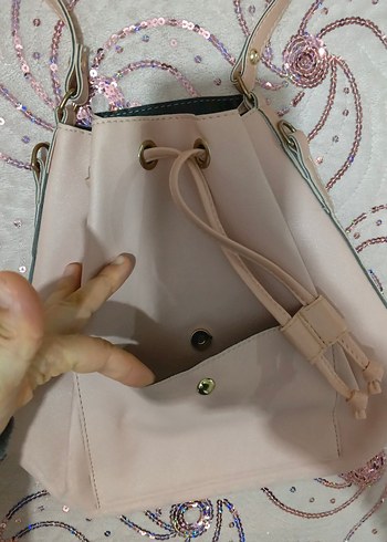 pudra bayan kol çanta - Görsel 6