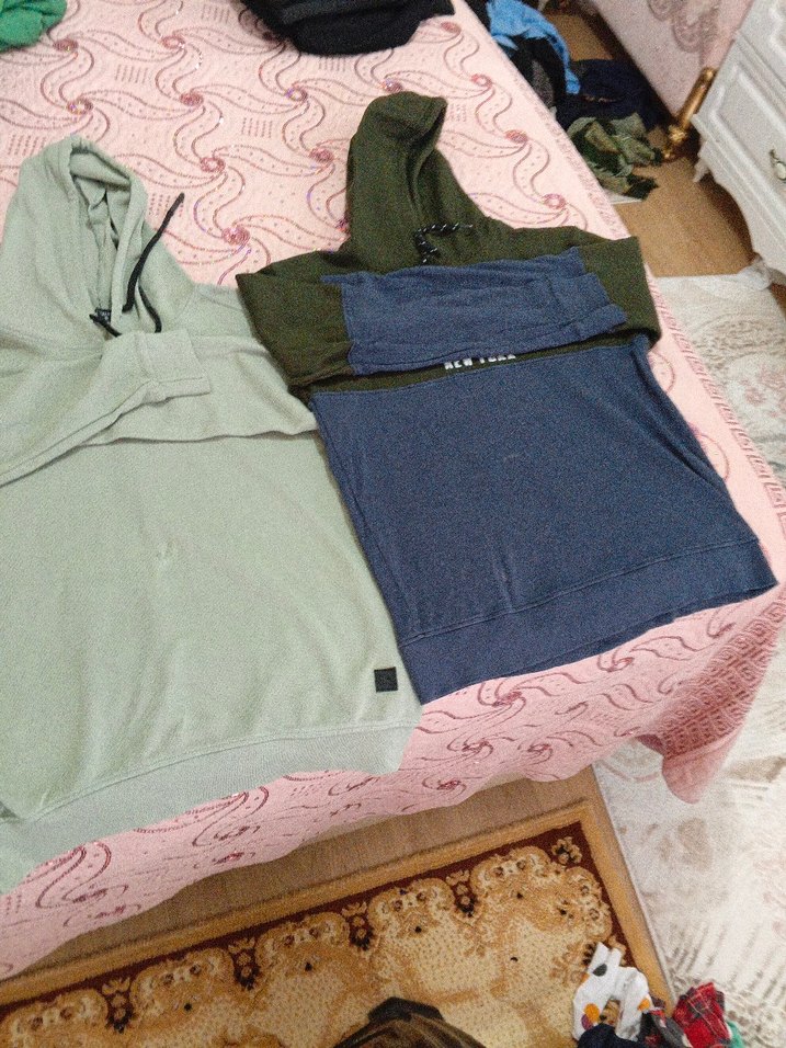 Gri Erkek Kapüşonlu Fermuarlı Sweatshirt - Görsel 2