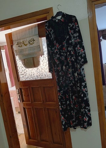 bayan tesettür kadife elbise - Görsel 6