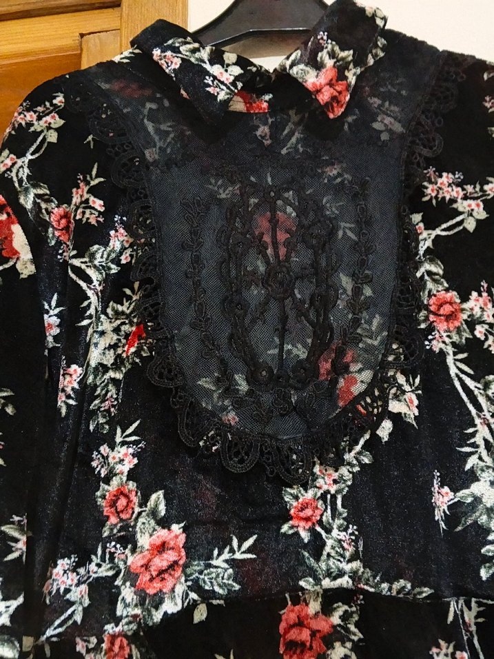 bayan tesettür kadife elbise - Görsel 3