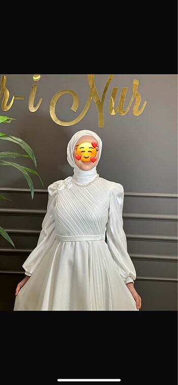 Tesettür Nişanlık nikah elbisesi abiye beyaz tesettür abiye