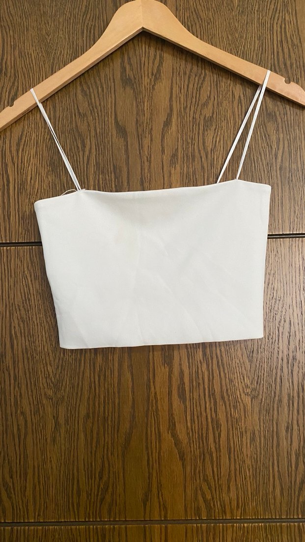 Beyaz Minimalist İnce Askılı Bralet - Görsel 2