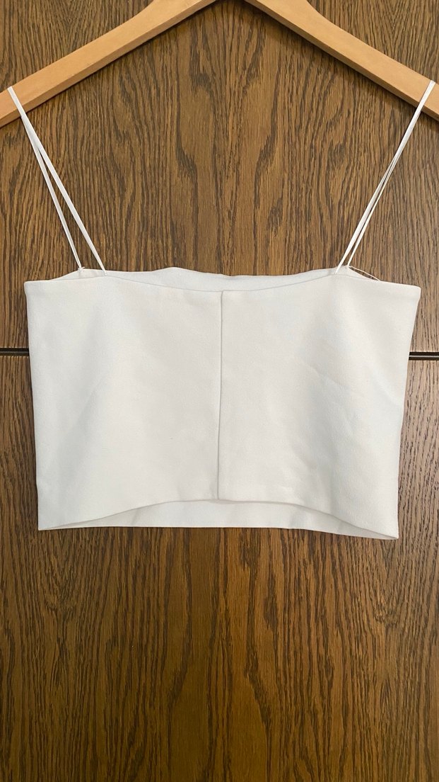 Beyaz Minimalist İnce Askılı Bralet - Görsel 5