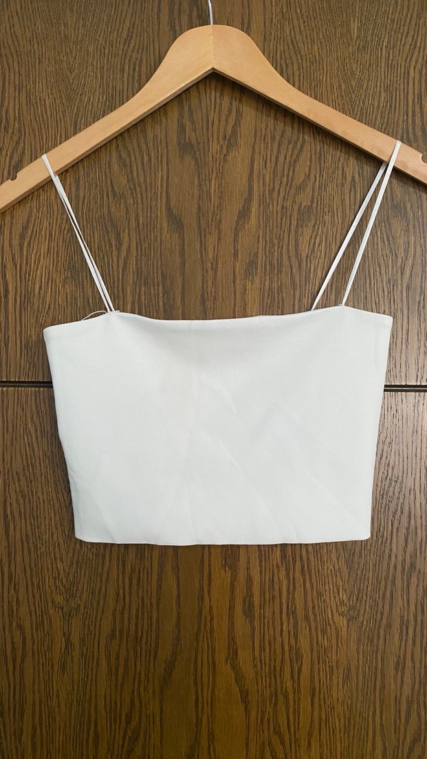 Beyaz Minimalist İnce Askılı Bralet - Görsel 3