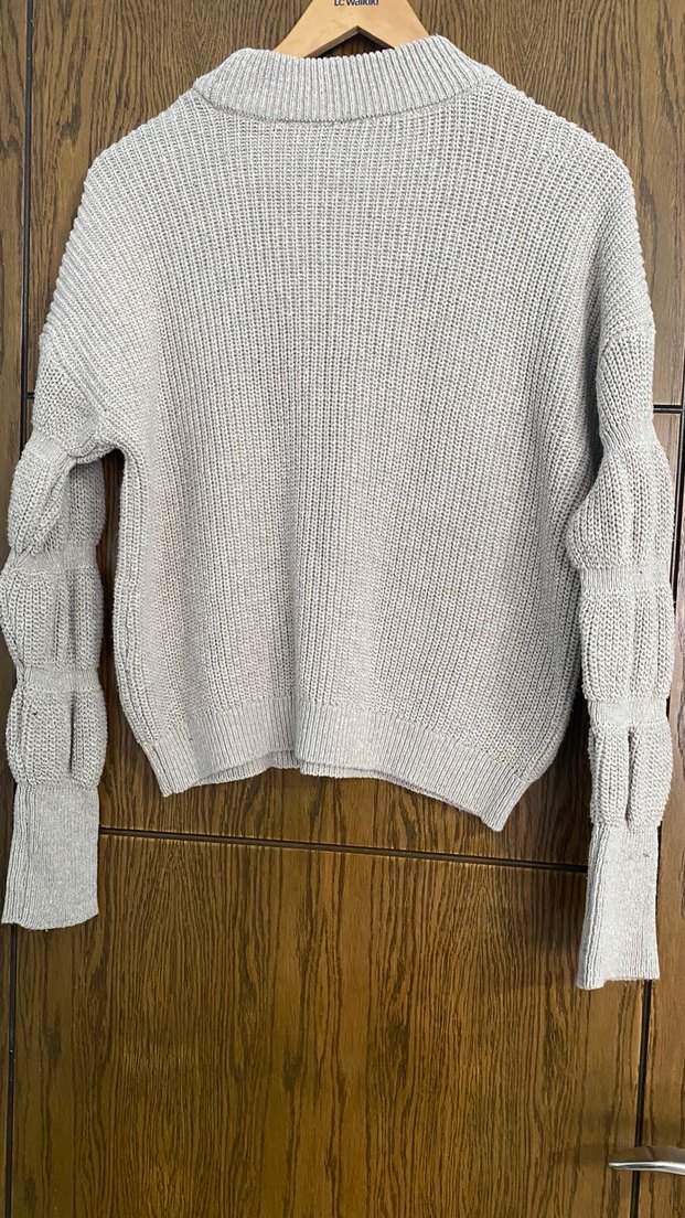 Bej Örgü Kadın Kazak - Görsel 4