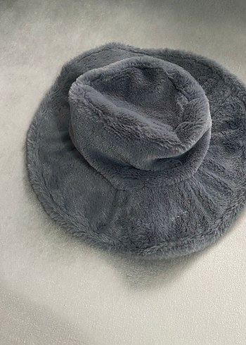 Gri Kürklü Bohem Kadın Şapka - Görsel 2