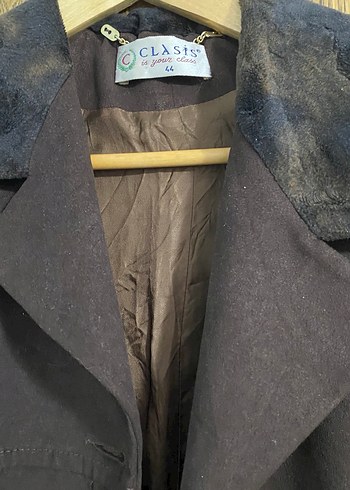 Düğmeli Kahverengi Keten Kadın Midi Kaban - Görsel 3