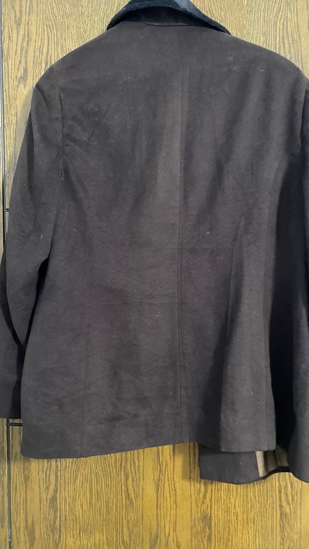 Düğmeli Kahverengi Keten Kadın Midi Kaban - Görsel 4