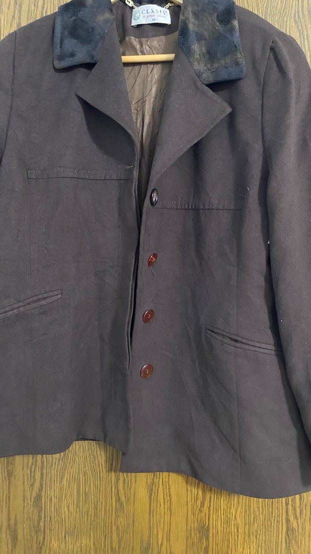 Düğmeli Kahverengi Keten Kadın Midi Kaban - Görsel 2