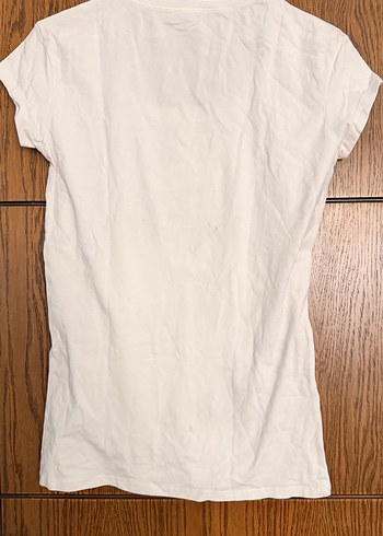 Kadın Beyaz Kısa Kollu Basic Tişört - Görsel 3