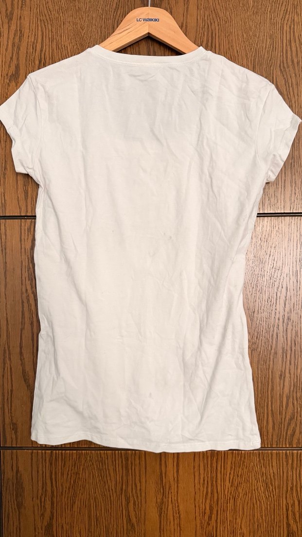 Kadın Beyaz Kısa Kollu Basic Tişört - Görsel 3