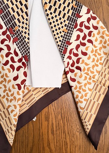 Kahverengi Bohem Kadın Fular - Görsel 2