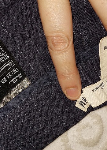 Lacivert Pilili Kadın Kumaş Pantolon.. - Görsel 2