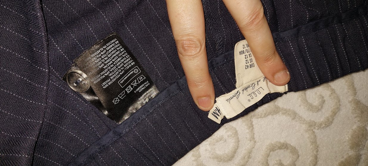 Lacivert Pilili Kadın Kumaş Pantolon.. - Görsel 2