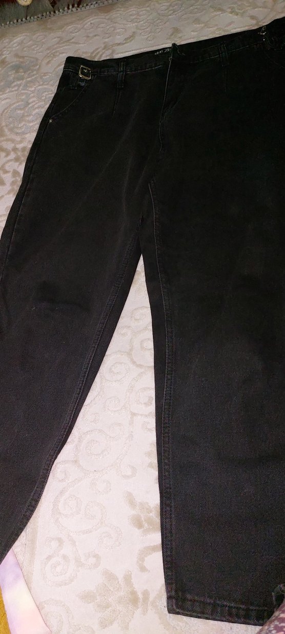 Siyah Kemerli Biker Denim Pantolon - Görsel 2