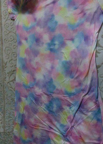 Kadın Çok Renkli Batik Desenli Uzun Elbise - Görsel 2