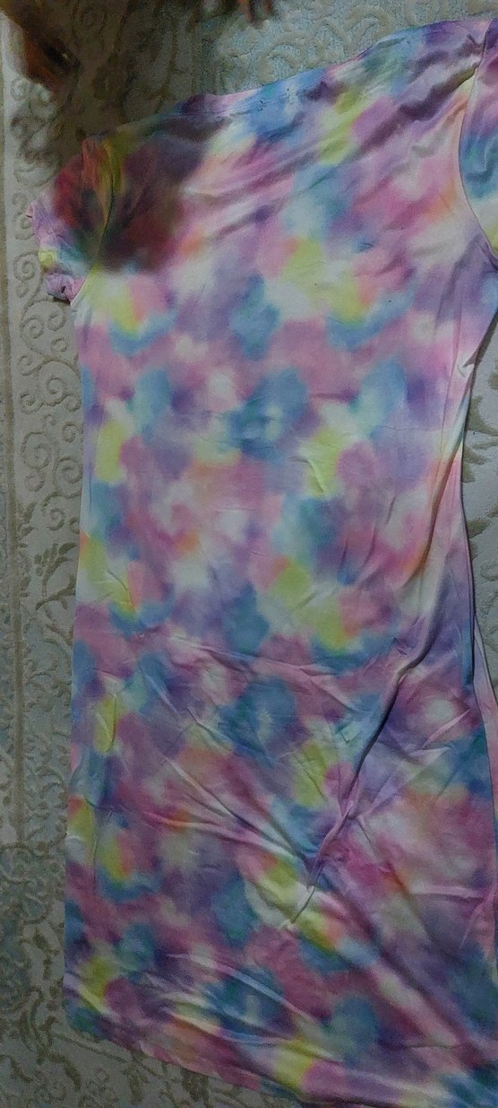 Kadın Çok Renkli Batik Desenli Uzun Elbise - Görsel 2