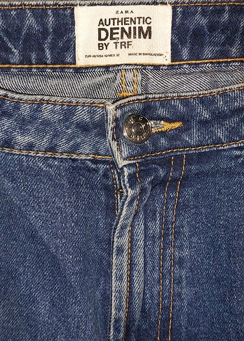 zara Mavi Fermuarlı Kadın Denim mom Pantolon - Görsel 3