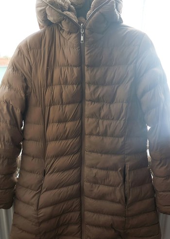 Bej Kadın Uzun Kürklü Kışlık Mont - Görsel 6