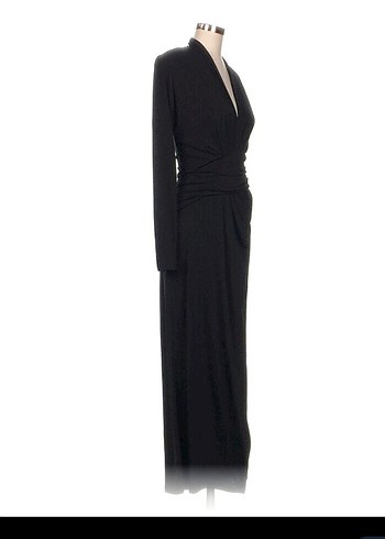 Vintage Love Siyah Uzun Kollu Uzun Elbise - Görsel 3