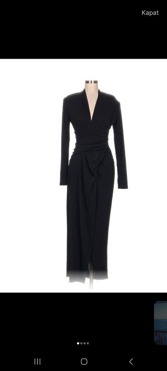 Vintage Love Siyah Uzun Kollu Uzun Elbise - Görsel 4