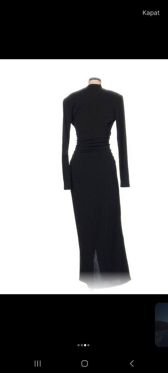 Vintage Love Siyah Uzun Kollu Uzun Elbise - Görsel 2