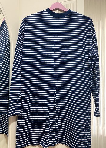 Mavi Çizgili Uzun Kollu Tişört - Görsel 2