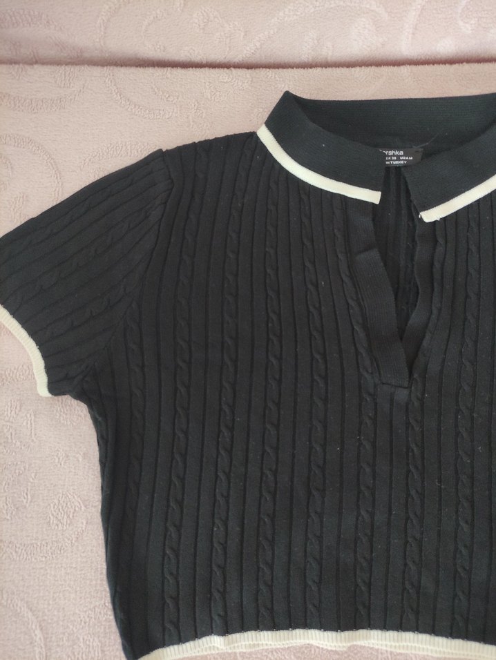 Siyah Kısa Kollu Polo Tişört - Görsel 2