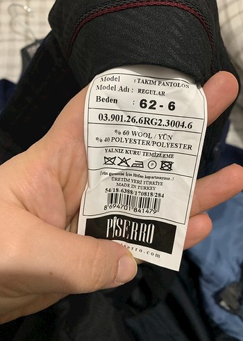 Piserro  62 Mavi Düğmeli Erkek Takım Elbise - Görsel 4