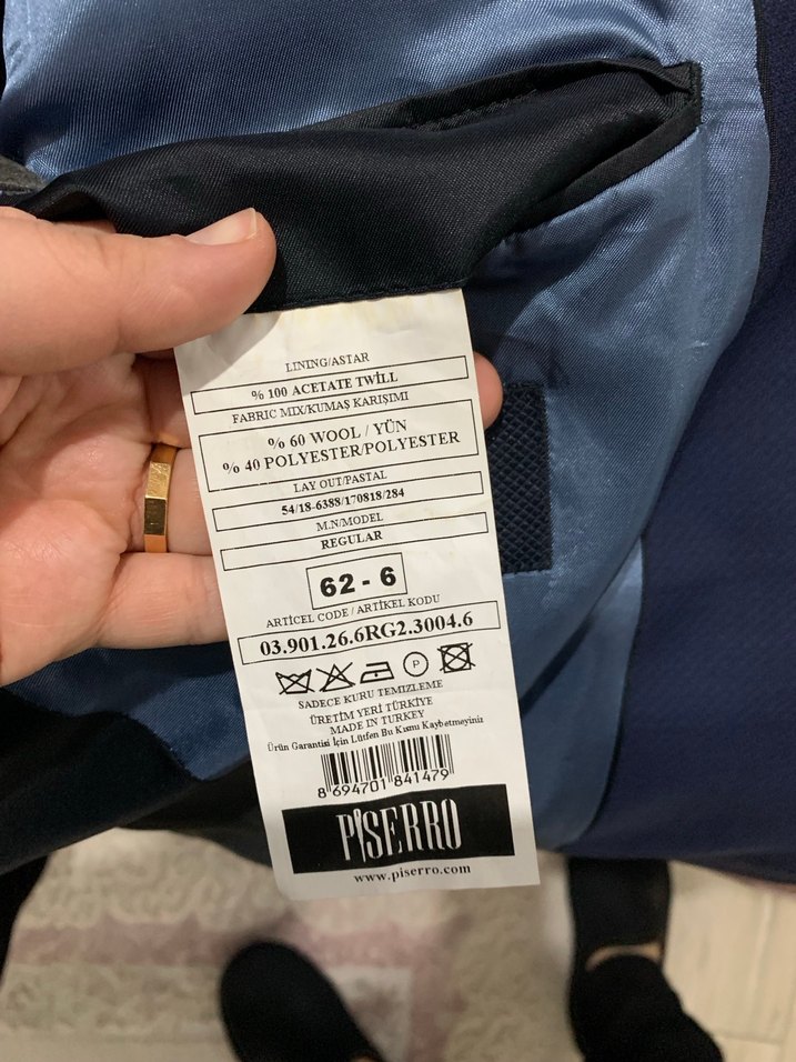 Piserro  62 Mavi Düğmeli Erkek Takım Elbise - Görsel 5