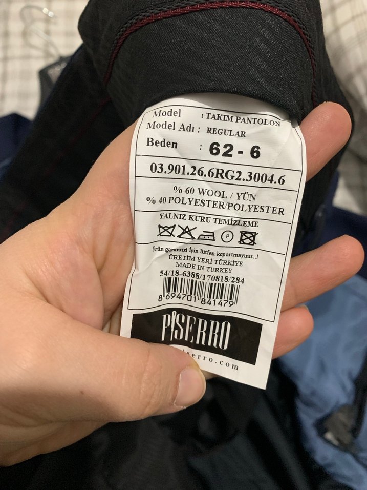 Piserro  62 Mavi Düğmeli Erkek Takım Elbise - Görsel 4