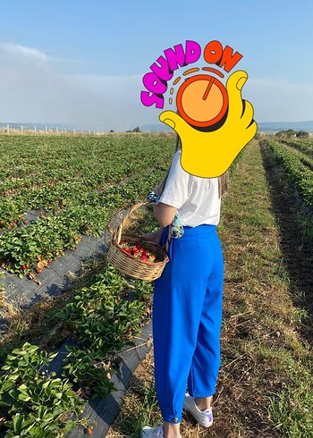 Renkli Bağcıklı Düğmeli Salaş Pantolonu
