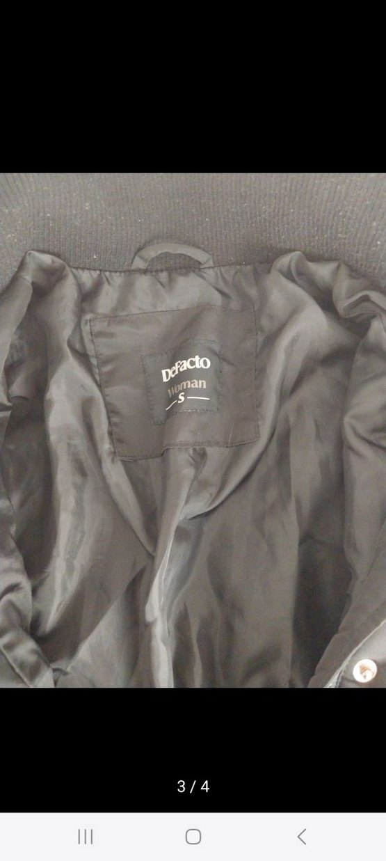 Düğmeli Siyah Kadın Ceket - Görsel 3