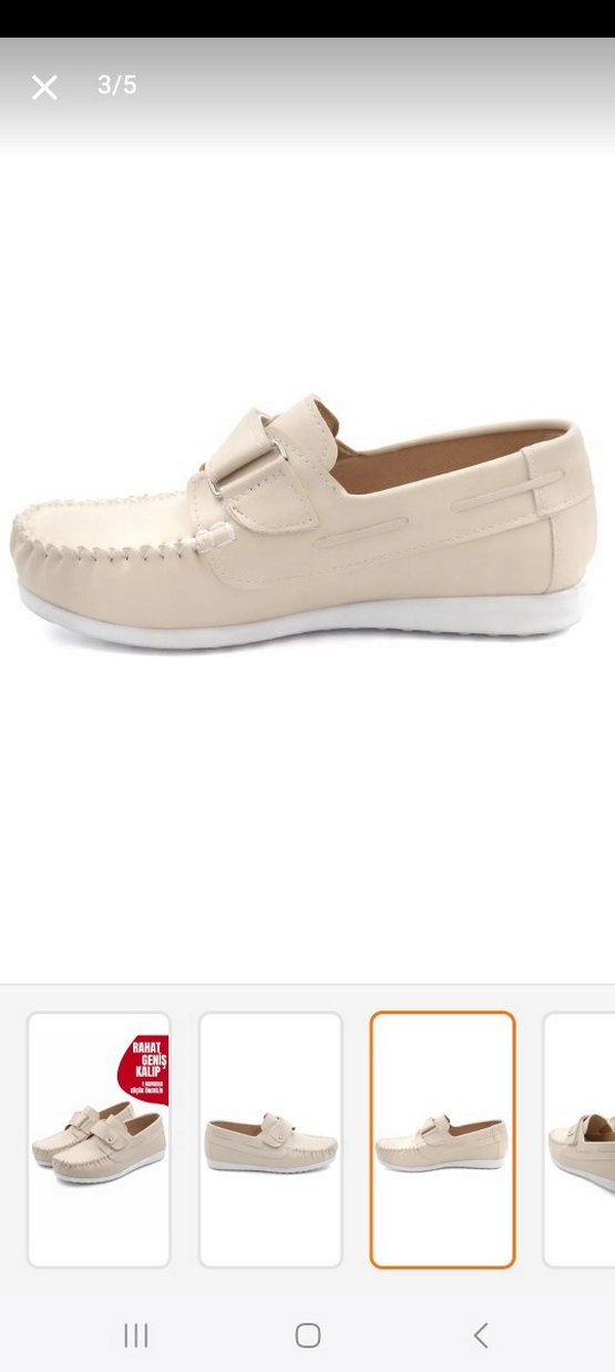 Bej erkek cocuk Dolgu Topuklu Kemerli Ayakkabı - Görsel 3