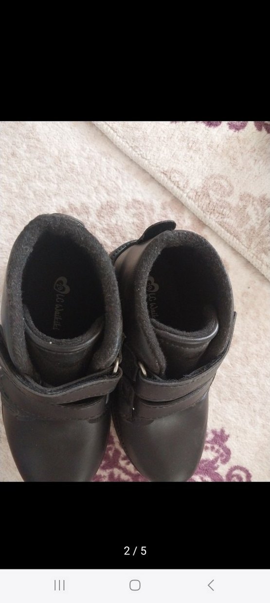 Kemerli Siyah Deri unisex Çocuk Botları - Görsel 2