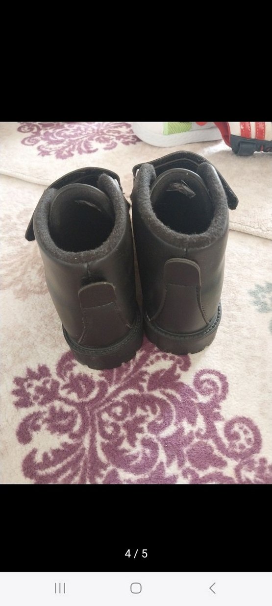 Kemerli Siyah Deri unisex Çocuk Botları - Görsel 4