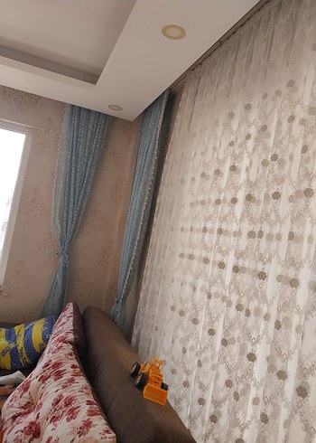 İşlemeli Mavi Modern Klasik Perde - Görsel 12