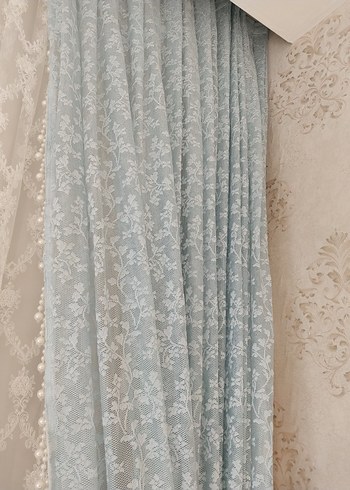 İşlemeli Mavi Modern Klasik Perde - Görsel 11