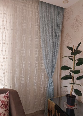 İşlemeli Mavi Modern Klasik Perde - Görsel 8