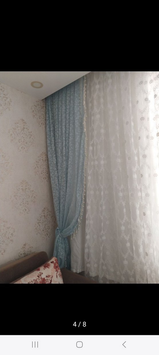 İşlemeli Mavi Modern Klasik Perde - Görsel 3