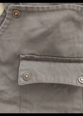 Düğmeli Kahverengi Erkek Keten Tulum - Görsel 2