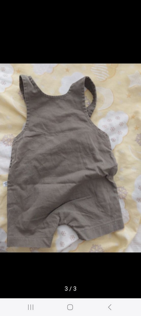 Düğmeli Kahverengi Erkek Keten Tulum - Görsel 3