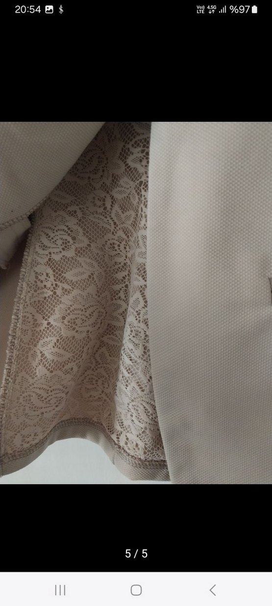 Bej Düğmeli Kadın Blazer Ceket - Görsel 5