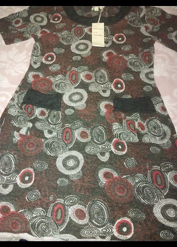 Bohem Desenli Kısa Kollu Midi Elbise - Görsel 5