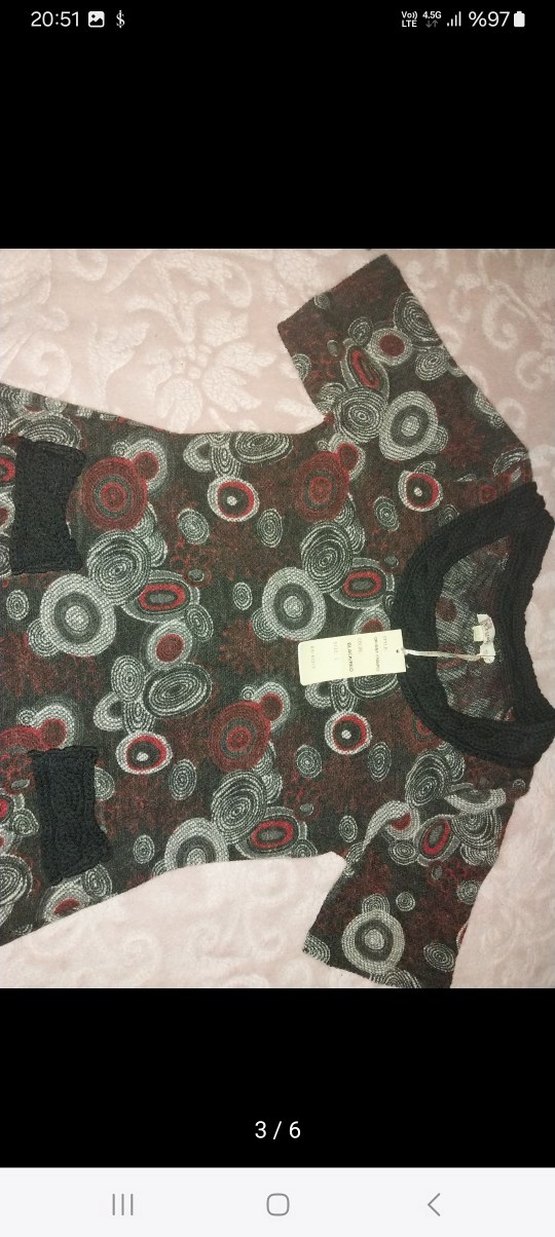 Bohem Desenli Kısa Kollu Midi Elbise - Görsel 3