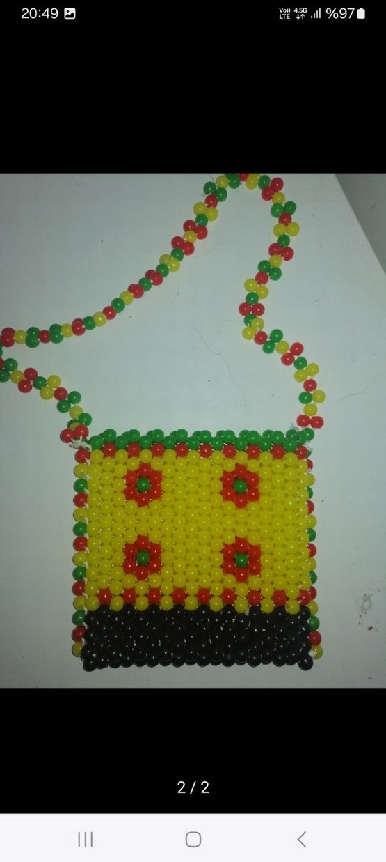 Boncuk İşlemeli Renkli Kadın Çanta - Görsel 2