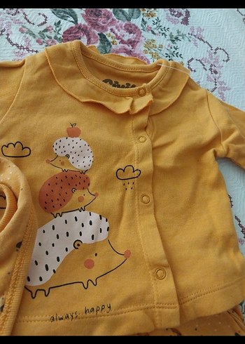 Kız Bebek Uzun Kollu Nakışlı Kahverengi Set - Görsel 5