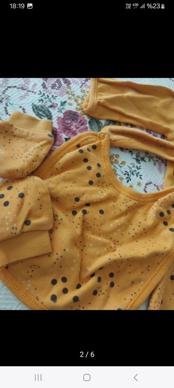 Kız Bebek Uzun Kollu Nakışlı Kahverengi Set - Görsel 2